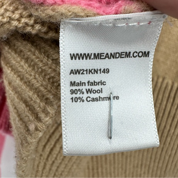 *ME+EM Pink Camel Detachable Snood Wool Cashmere Turtleneck Sweater Small AT631 - Picture 13 of 16